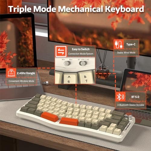 ATTACK SHARK AKS068PRO Tri Mode 65% Wireless Alice Layout Mechanical Gaming Keyboard Gray and K85 Rapid Trigger 75% Wired Mechanical Gaming Keyboard Gasket Blue