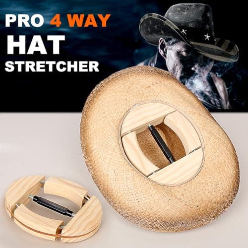 Hat Stretcher 4 Way, Hat Stretcher for Fitted Hats Size 6 7/8 to 8 1/2, Extender Widener Reshaper Fits All Caps - Solid Wood, Heavy Duty of Hats Jack Stretchers for Cowboy Baseball Caps