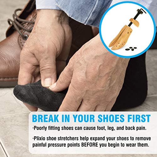 Plixio Shoe Stretcher Women and Men's Shoe Widener - Wooden Expander for Wide Feet, Bunions or Calluses (2 Pack)