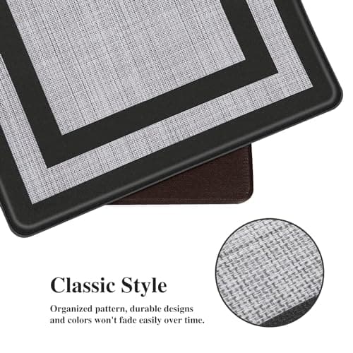 Mattitude Kitchen Mats Set of 2,Cushioned Anti-Fatigue Non-Skid Rug Sets Ergonomic Comfort Standing Mat for Kitchen, Floor, Office, Sink, Laundry, Black and Gray