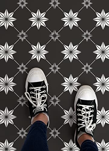 FloorPops Black Rigel Peel & Stick Floor Tiles, FP3990