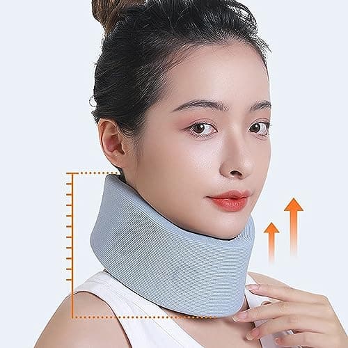 Neck Brace, Neck Support Brace Universal Cervical Collar Cervical Collar Neck Brace For Women Relieves Neck Adjustable Sponge Brace for Sleeping Working Neck Collar (L)