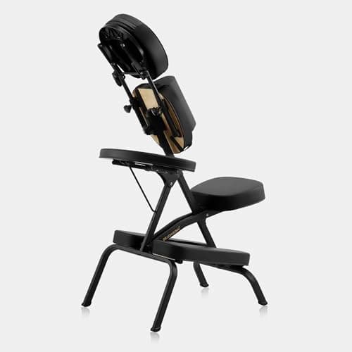 DR.LOMILOMI Aluminum Light-Weight Adjustable Folding Portable Travel Massage Chair with Backpack 402 Keanu (Black)