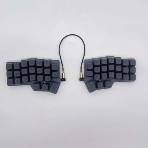 SZRKBDㅤ Ergonomic Split 46 Key Portable MX Mechanical Keyboard,Hot-Swappable Wired South-RGB Vial Programmable Keyboard Kit (Gray)
