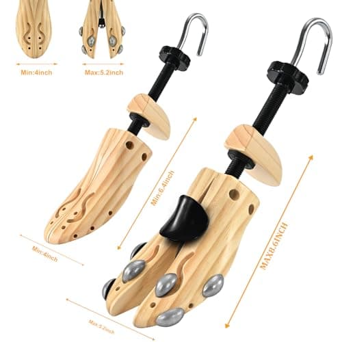 eachway Wooden Shoe Stretcher Men Women,Premium 4-Way Shoe Tree Stretch Length Width for Wide Feet S(for Women's Size Us 5.5-10)