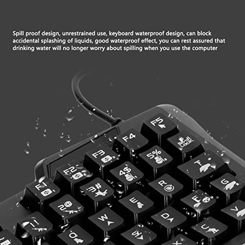 Yunseity RGB One Handed Mechanical Gaming Keyboard, 35 Keys Mini Ergonomic Wired Mechanical Keyboard with 3 Colors RGB Backlit, Gaming Keypad with Wide Palm Rest