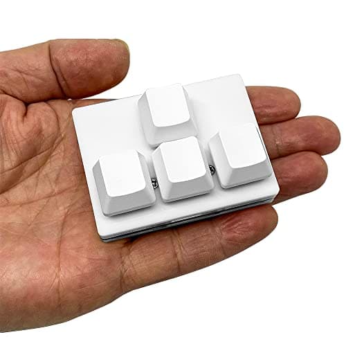 QINIZX USB Mini 4-Key Keypad One-Handed Mechanical Gaming Keyboard Programming Macro Pad RGB Keypad for Windows Mac OSU HID Standard Keyboard with Red Hot Swappable Switch USB-C Keyboards