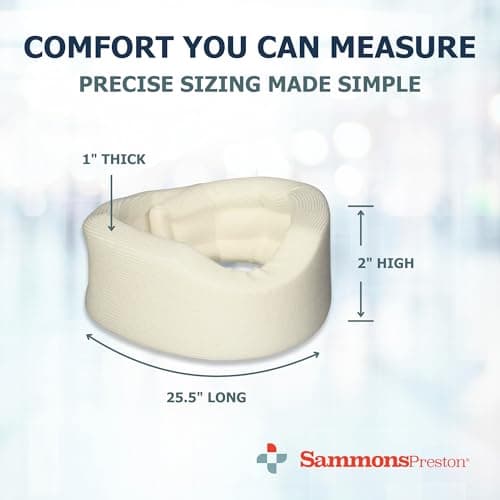 Sammons Preston Universal Contour Cervical Brace, Adjustable Hook and Loop Closure, For Neck Strain, Injury, or Post-Op Surgery, Relieves Neck Pain and Spine Pressure, Cream Color, 2” High