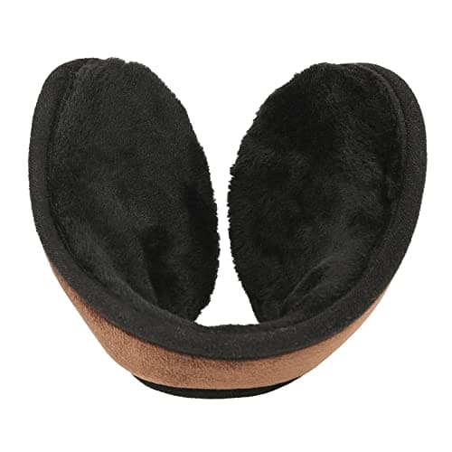 Surblue Unisex Fleece Earmuffs Foldable Ear muffs Winter Outdoor Ear Covers for Men Women,Brown