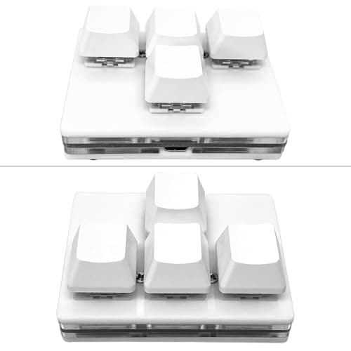 QINIZX USB Mini 4-Key Keypad One-Handed Mechanical Gaming Keyboard Programming Macro Pad RGB Keypad for Windows Mac OSU HID Standard Keyboard with Red Hot Swappable Switch USB-C Keyboards