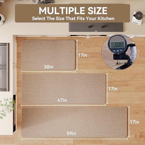YDKGL Kitchen Rugs and Mats Non Slip Washable, Absorbent Runner Rugs for Kitchen, Front of Sink, Kitchen Mats for Floor,Easy to Clean and Maintain Kitchen Floor mat(Brown, 17"x30")