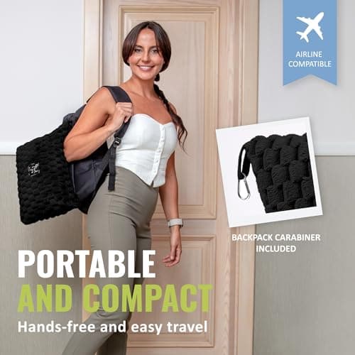 BOACAY Packable Travel Blanket for Airplane, Car - Compact Office Blanket - Portable Pillow for Adults, Kids with Case, Luggage Sleeve, Backpack Clip