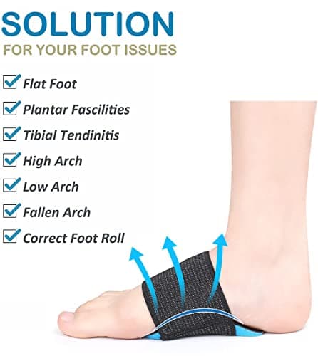 Price Xes Arch Support Pads, 1 Pair Compression Flat Feet Cushioned Support Sleeves, Plantar Fasciitis Foot Pain Relief for Fallen Arches & Flat Feet, for Men & Women