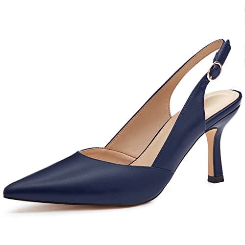 Coutgo Women's Kitten Heels Review – Navy Slingback Pumps Worth It?