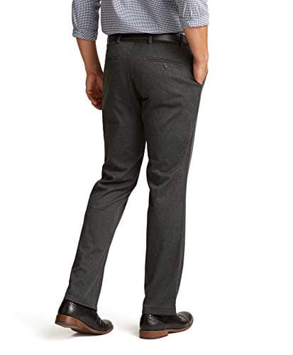 Dockers® Men's Straight Fit Signature Lux Cotton Stretch Khaki Pant, Charcoal Heather, 34W x 32L