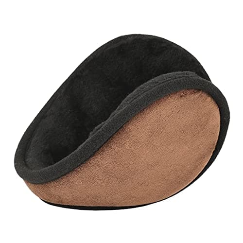 Surblue Unisex Fleece Earmuffs Foldable Ear muffs Winter Outdoor Ear Covers for Men Women,Brown