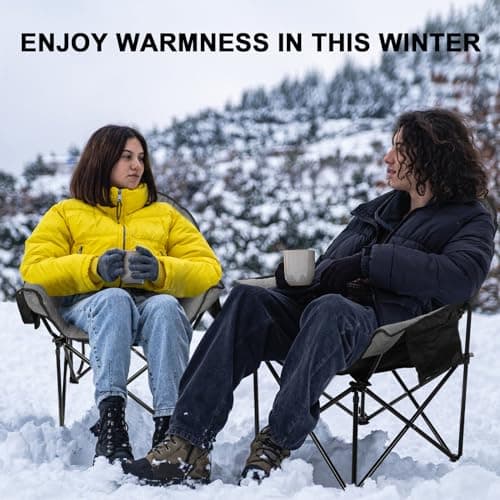 REALEAD Heated Camping Chair - Fully Thick Padded - Heated Chairs for Outdoor Sport with Back and Seat Heating - Heated Outdoor Chair for Adults - Battery NOT Included