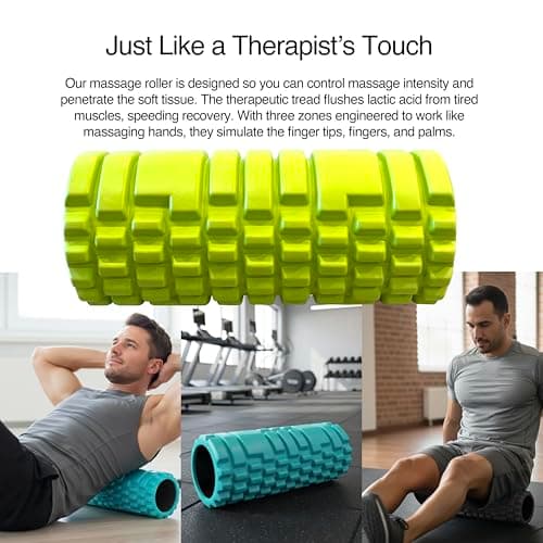 321 STRONG 5 in 1 Foam Roller Set with Hollow Core Deep Tissue Massager, Muscle Roller Stick, Stretching Strap, Spikey Plantar Fasciitis Ball, and Carry Bag, with 4K eBook