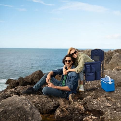 Yestomo Directors Chair, Camping Chairs for Adults, Heavy Duty Side Table, Lawn Chairs with Side Pockets Carry Straps