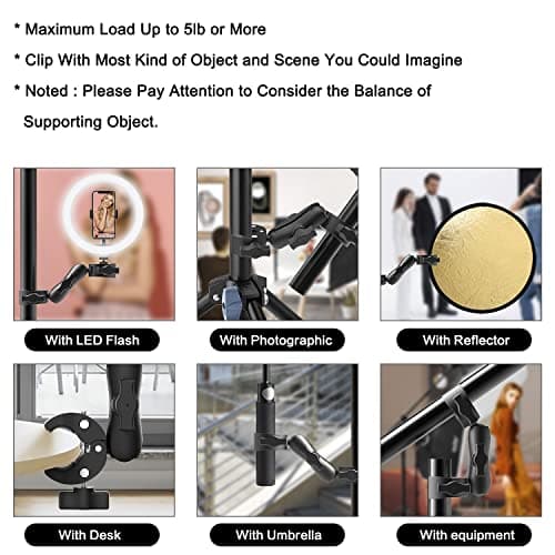 Taisioner Double Super Clamp Mount Umbrella clamp Camera Clamp Pole Clamp for Monitor Bracket Magic Socket Arm Desk Photo Studio Light Stand, Photography Reflector, Flag Holder Mount, Cross Bar