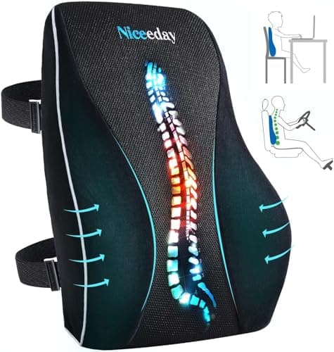 Niceeday Lendenkissen Test 2025 – Memory Foam Rückenstütze für Büro und Auto