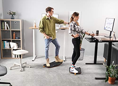 FEZIBO Standing Desk Mat Balance Board, Anti Fatigue Mat Standing Desk Office, Wobble Board with Ergonomic Design (Large, Obsidian Black)