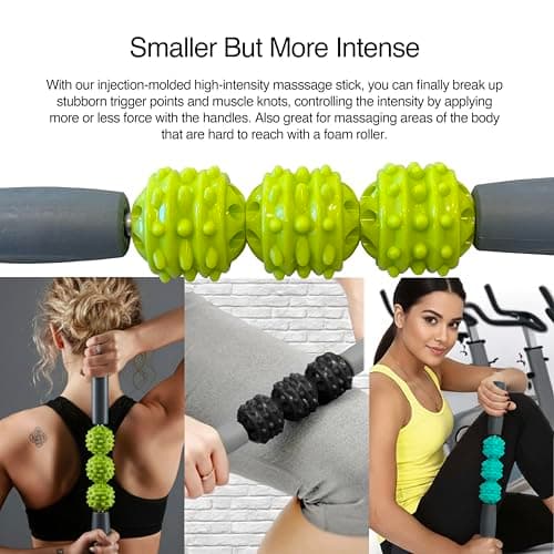 321 STRONG 5 in 1 Foam Roller Set with Hollow Core Deep Tissue Massager, Muscle Roller Stick, Stretching Strap, Spikey Plantar Fasciitis Ball, and Carry Bag, with 4K eBook