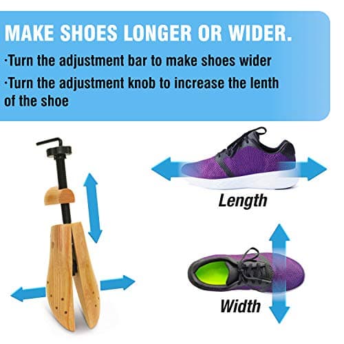Plixio Shoe Stretcher Women and Men's Shoe Widener - Wooden Expander for Wide Feet, Bunions or Calluses (2 Pack)