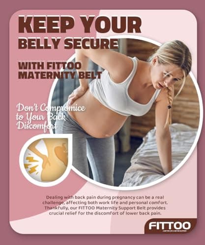 FITTOO Maternity Belt Back Support Belly Band Pregnancy Belt Support Brace Abdominal Binder Waist Support Beige S